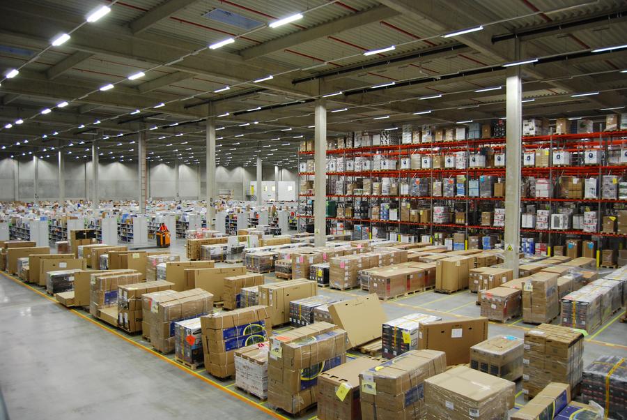 Blick in das Logistikzentrum von Amazon in Bad Hersfeld. (Bild: Amazon)