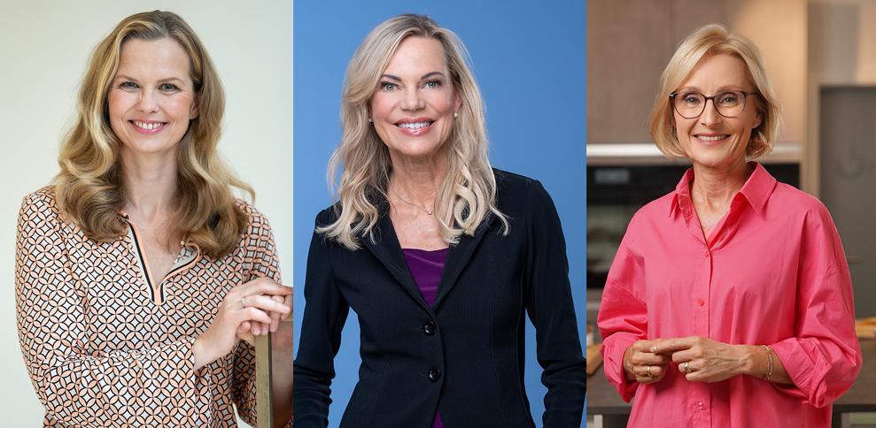 Wellbeing-Initative bei QVC Unterstützt von den drei prominenten Expertinnen Nina Ruge, Dr. Alexa Iwan und Britta Steffen (Bild: QVC)