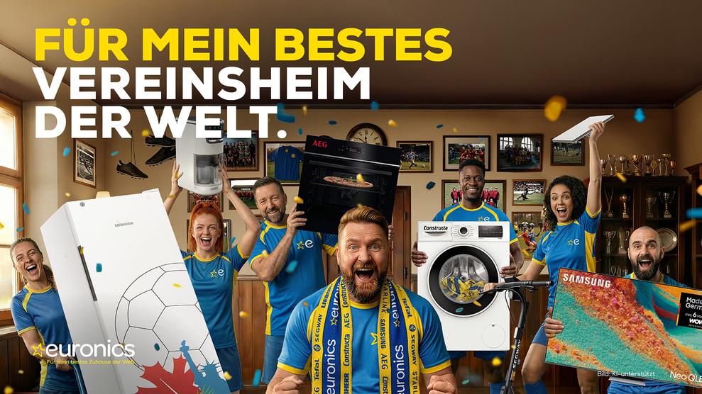 &#34;Für mein bestes Vereinsheim der Welt&#34;: Die Euronics Marketingkampagne zur WM 2026 (Bild: EURONICS Deutschland eG)