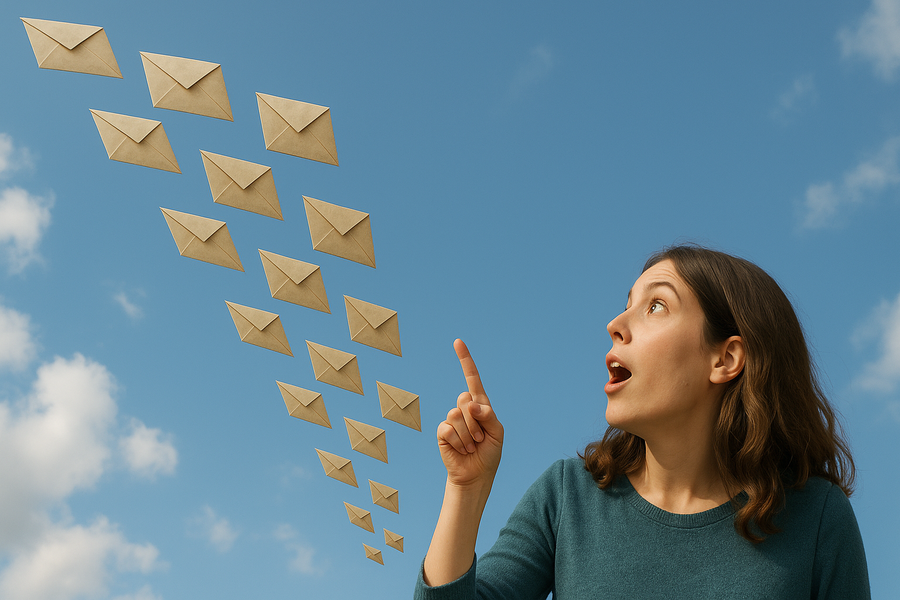&#34;Wo kommen all' die E-Mails her?&#34; - der EuGH könnte Verbrauchern eine neue Newsletter-Flut bescheren. (Bild: ChatGPT/Sebastian Halm)