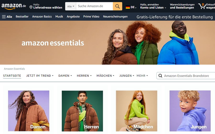 Die Mode-Eigenmarke Amazon Essentials soll als eine der wenigen erhalten bleiben (Bild: Amazon)