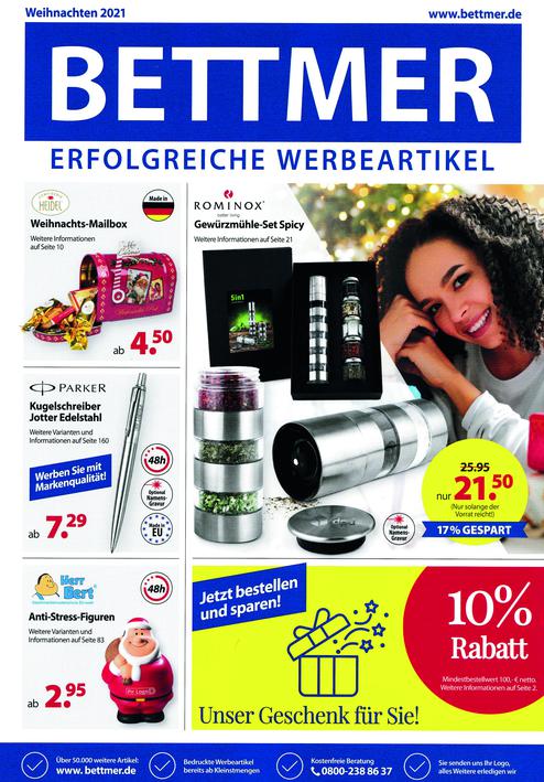 Herausgeber: Bettmer GmbH Erstverff entlichung: November 2021 Frequenz: 6-mal jhrlich Zielgruppe: Industrie-EinkuferInnen aller Branchen, Marketingabteilungen, Werbeagenturen, Wiederverkaufende / gewerbliche KundInnen Auflage: keine Angabe (Bild: Bettmer GmbH)