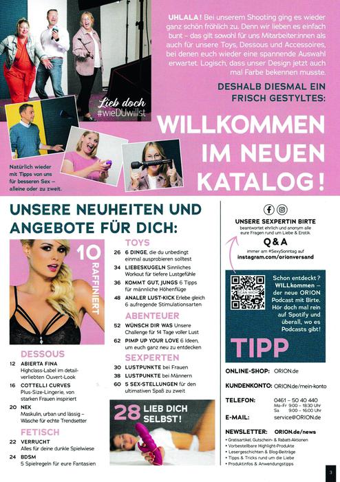Der Orion-Katalog punktet mit authentischen Mitarbeiterstimmen und zahlreichen Verknpfungen zum Onlineshop und zu weiteren Informationsquellen. (Bild: Orion-Versand GmbH & Co. KG)