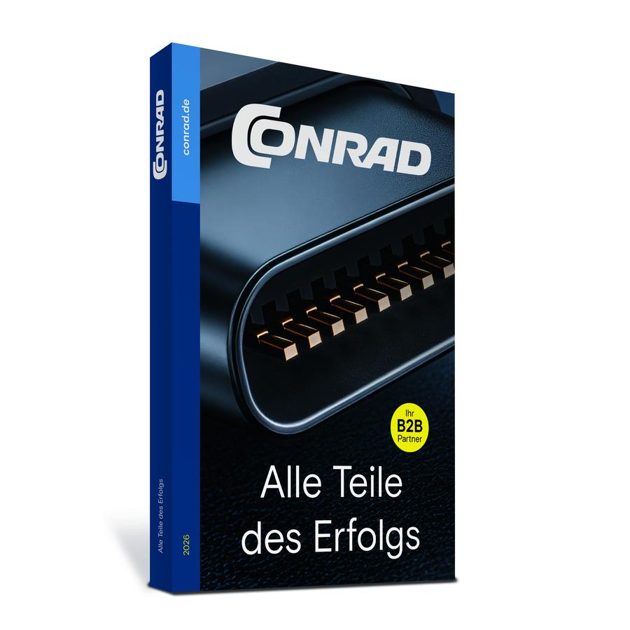 Navigationstool für nicht-digitale Settings: Der neue Conrad Katalog fungiert als Snapshot der Conrad Sourcing Platform und ermöglicht Zugang zu Echtzeitdaten. (Bild: Conrad)