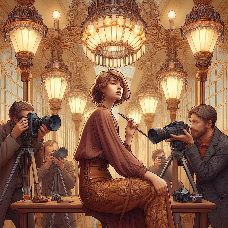 Influencerin bei der Arbeit, KI-Style (Bild: Bing Image Creator)