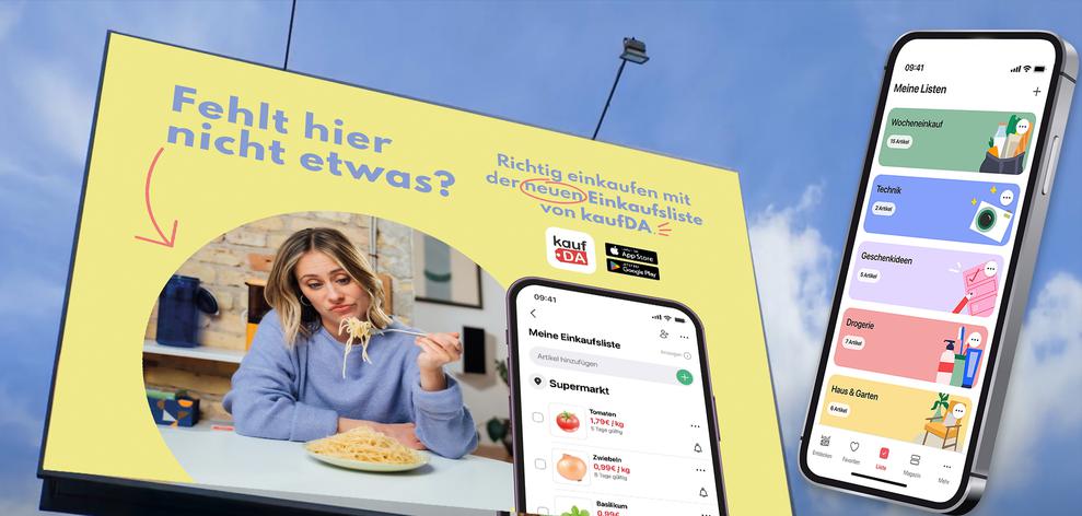 KaufDA Werbeplakat fr smarte Einkaufsliste (Bild: Bonial International GmbH)
