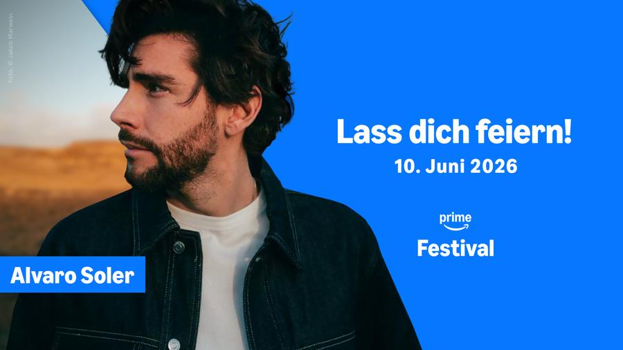 Ankündigung Prime Festival 2026 in Hamburg mit Alvaro Soler (Bild: Amazon Deutschland Services GmbH)