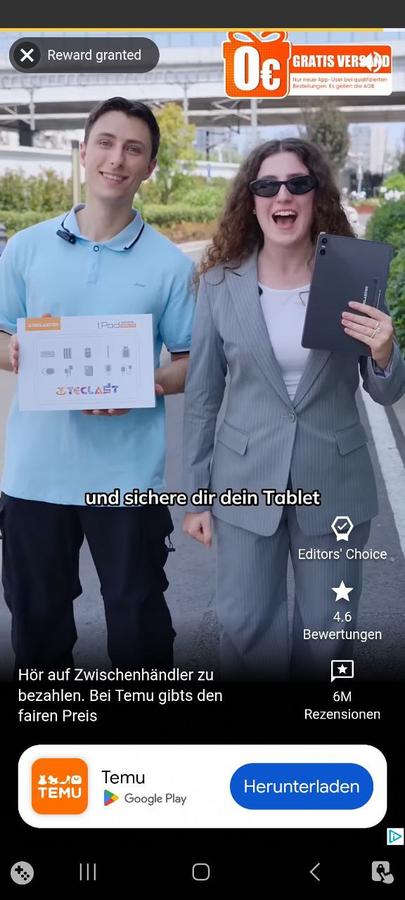 Temu testet als neuen Claim die Vesicherung, man biete faire Preise (Screenshot 26-01-2025)