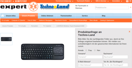 Expert Produktanfrage