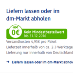 dm Mindestbestellwert